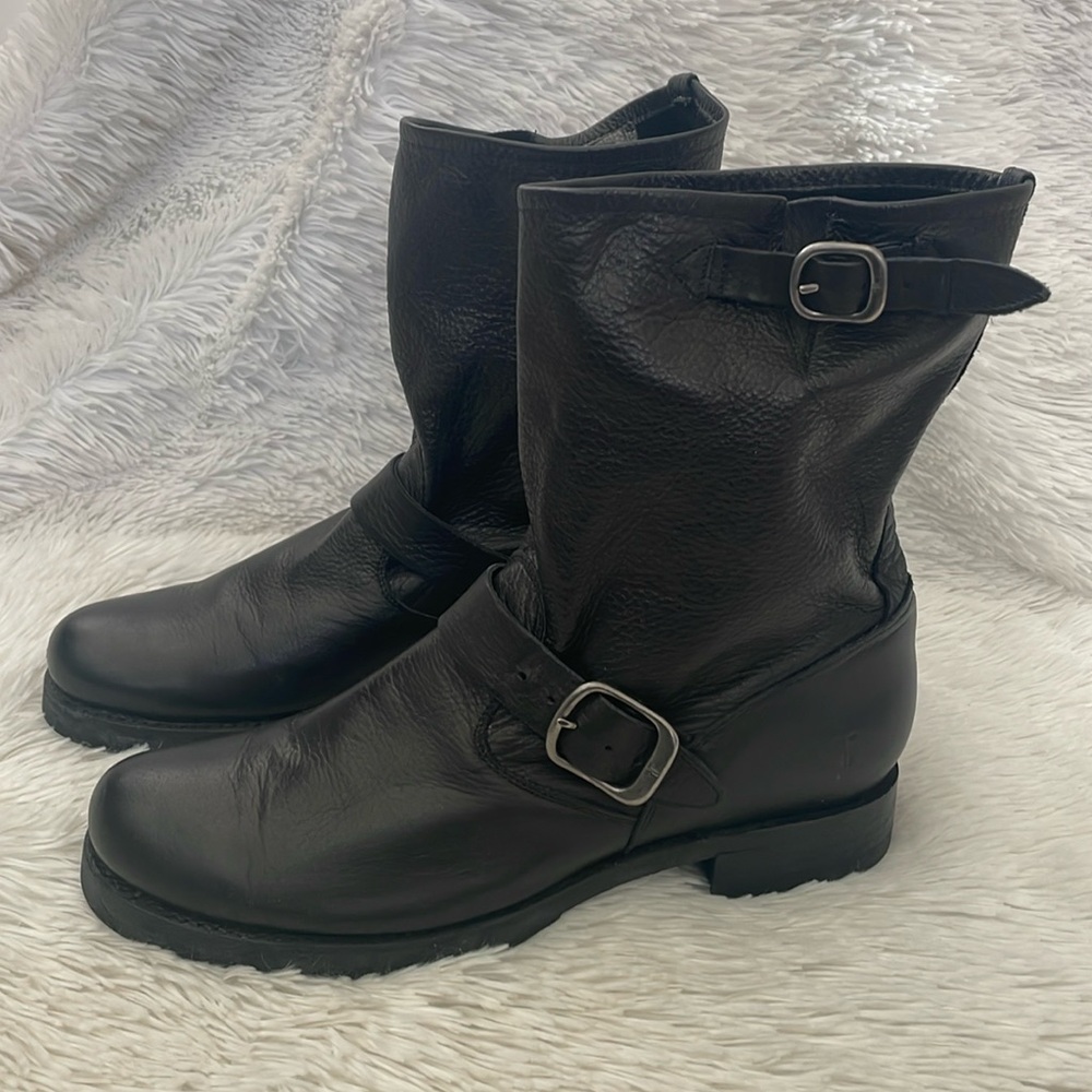 Frye Veronica Slouch Short Boot Black Womens 11